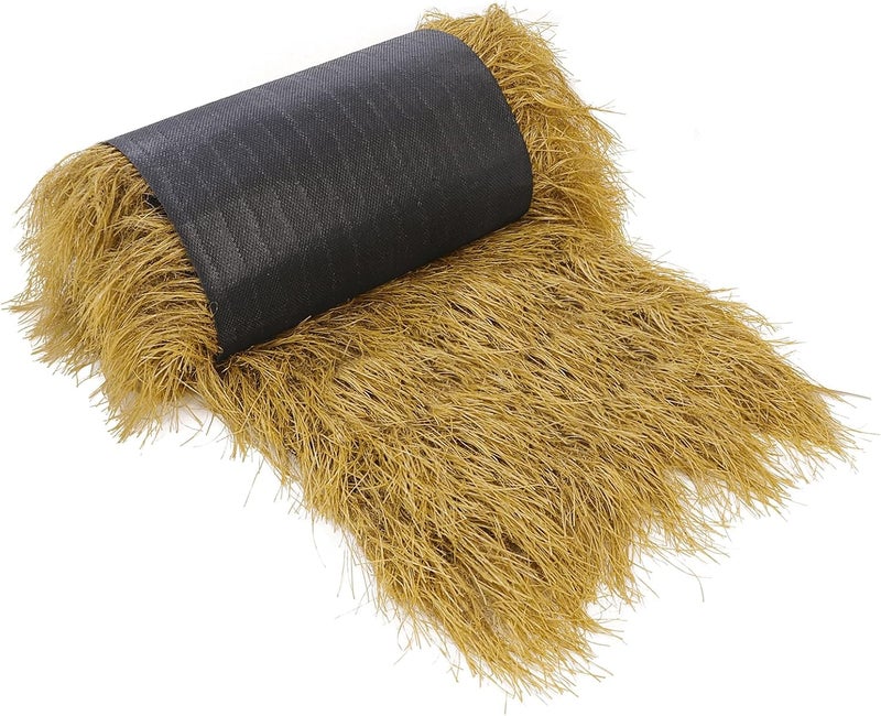 NAHARO 240“ Tiki Thatch Grass Roof, Mexican Artificial Straw Roll for Tiki Bar Hut Party Garden Fence Patio DIY Crafts,Palapa Thatch Roofing Duck Blind Grass Hay Bales for Decoration (20ft x 16in, Yellow) - Image 1